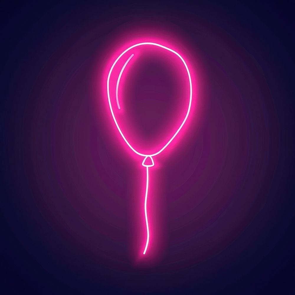 Balloon icon neon astronomy lighting.