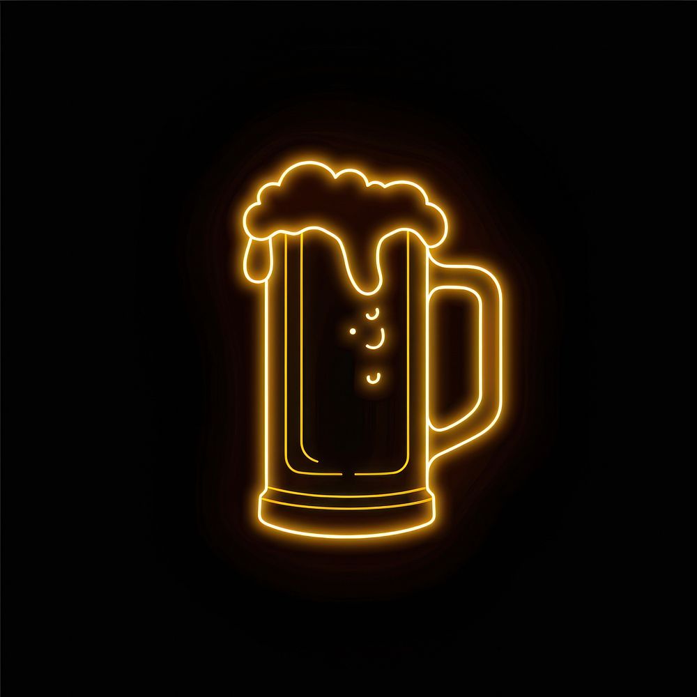 Beer icon neon astronomy lighting.