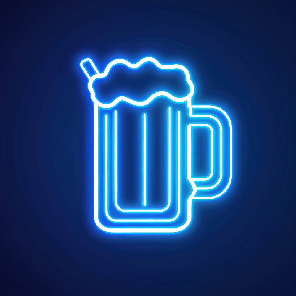 Beer icon neon ketchup light.