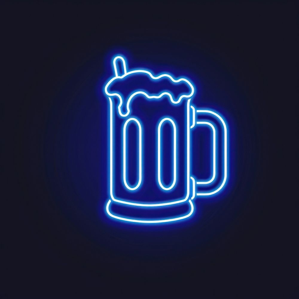Beer icon neon light.