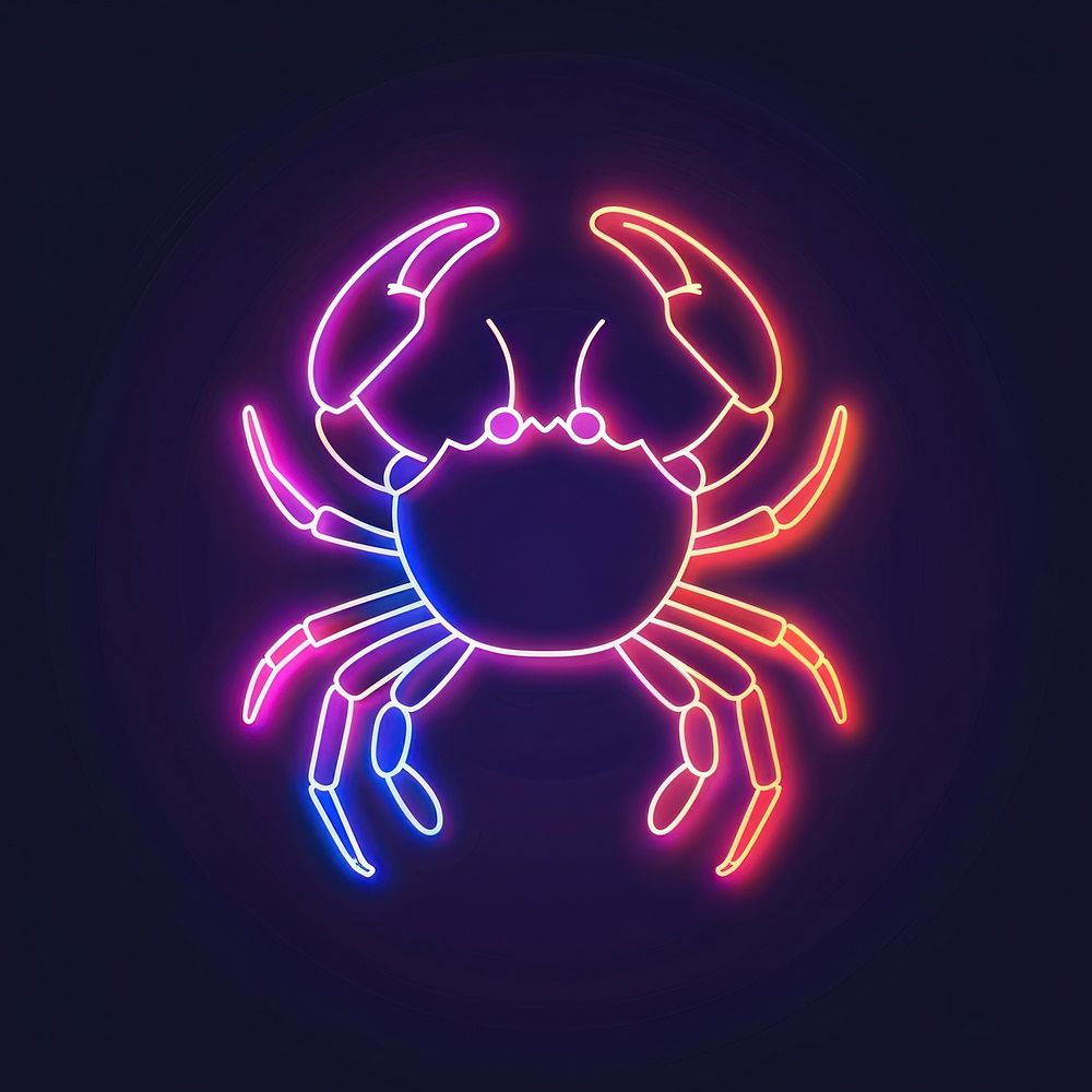 Crab icon neon astronomy outdoors.