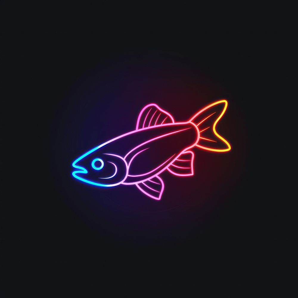 Fish icon neon astronomy outdoors.