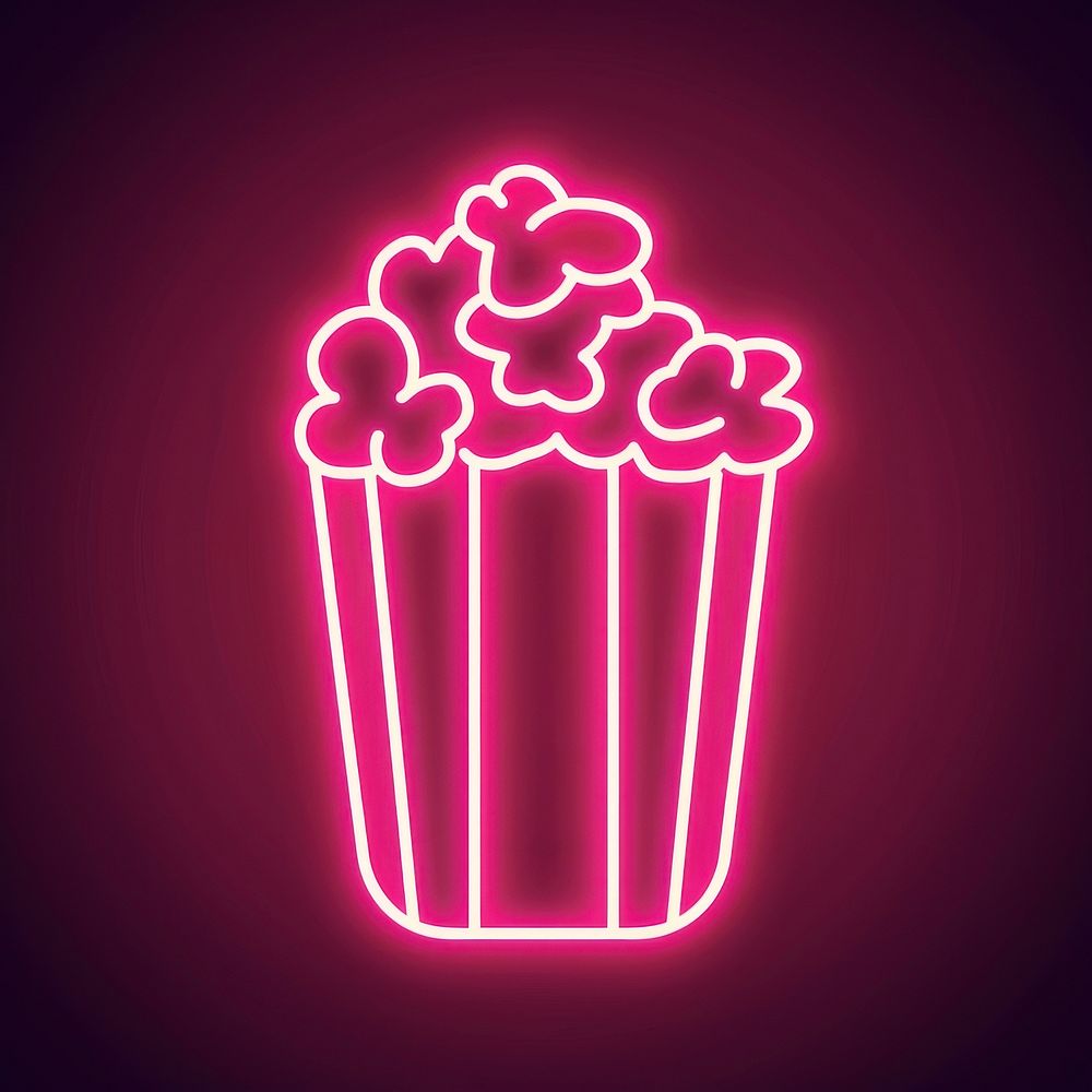 Popcorn icon neon astronomy outdoors.