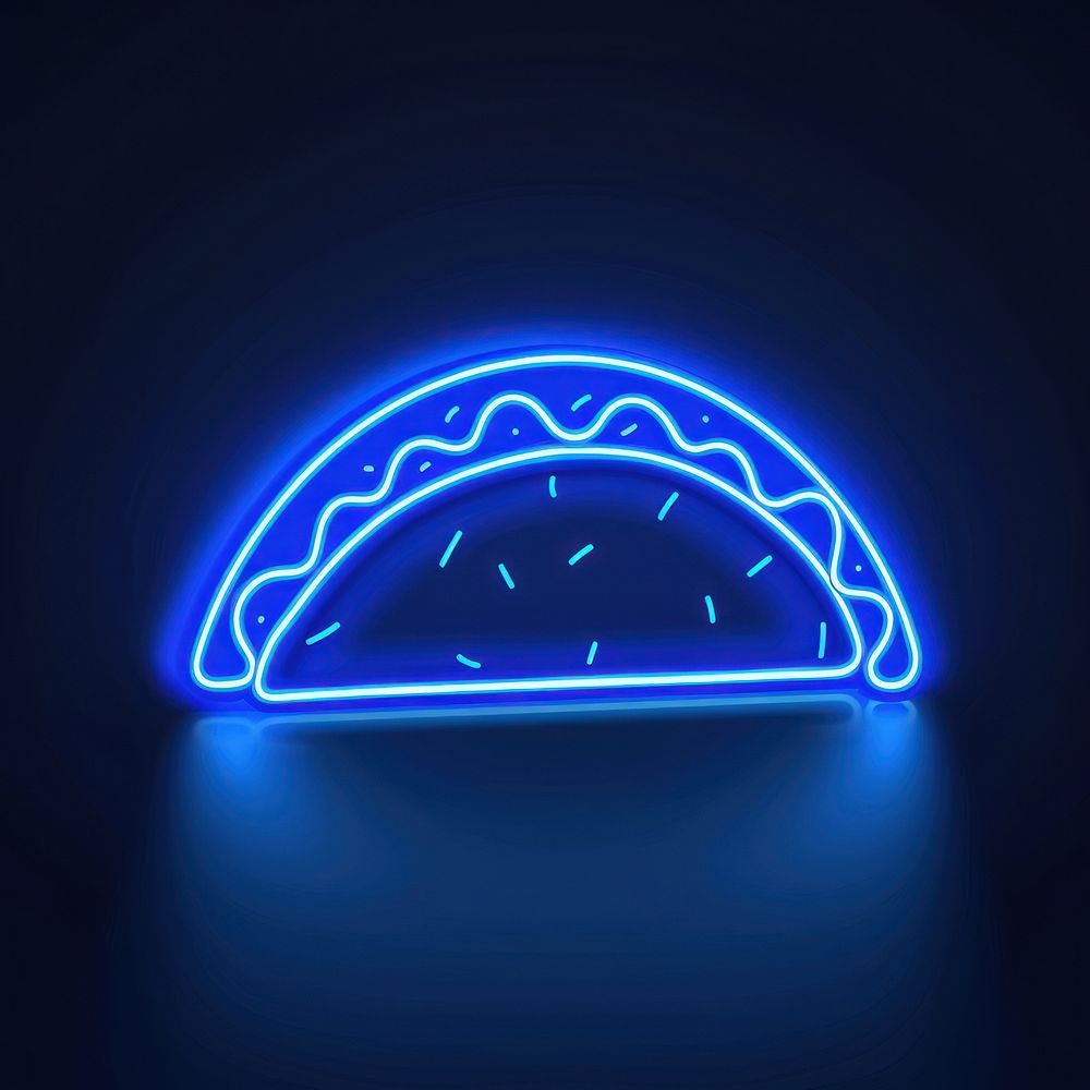 Taco icon neon light.
