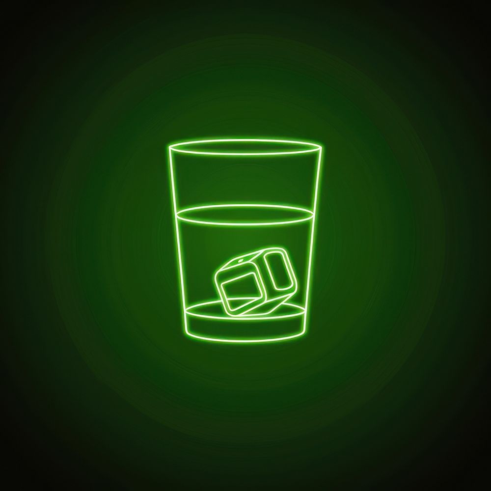 Whisky icon green light glass.
