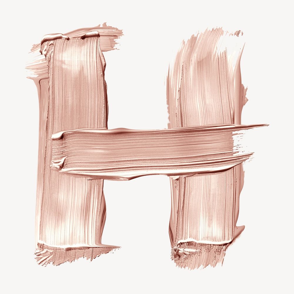 Letter H brush strokes drawing sketch paint.