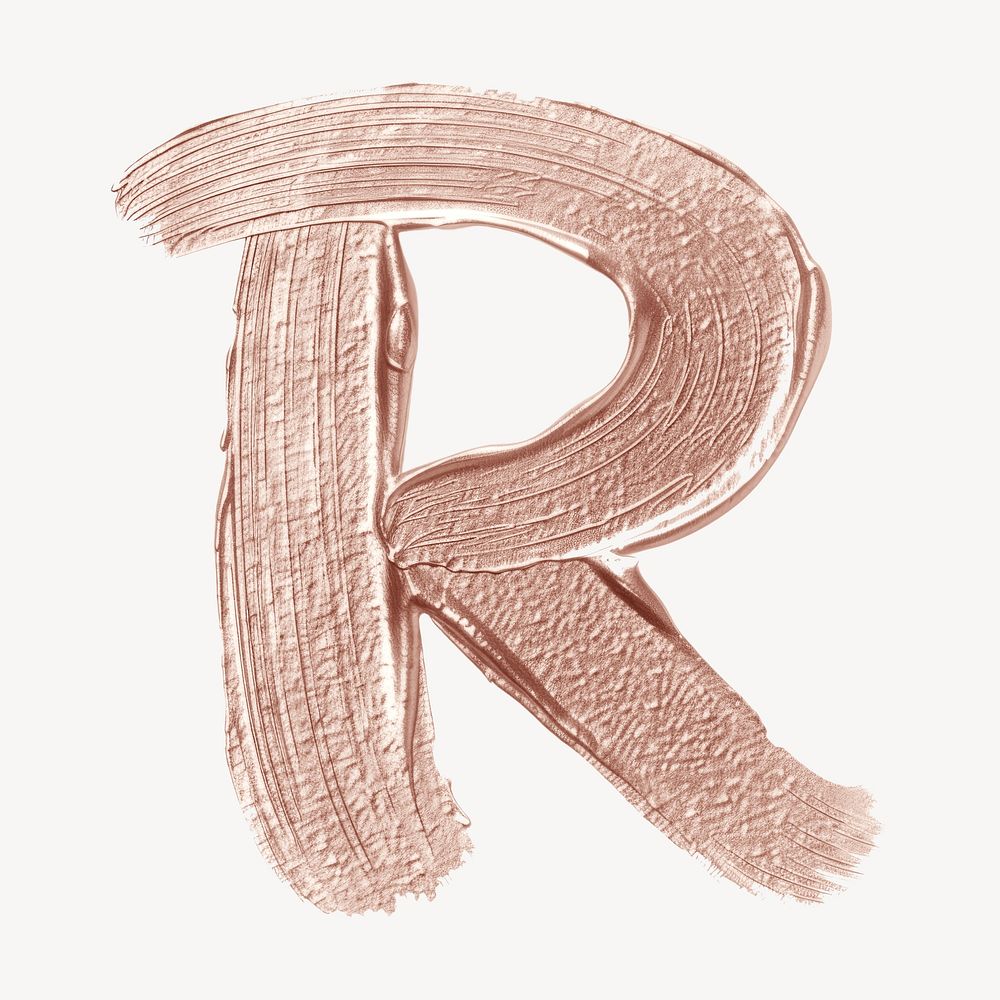 Letter R brush strokes white background creativity pattern.