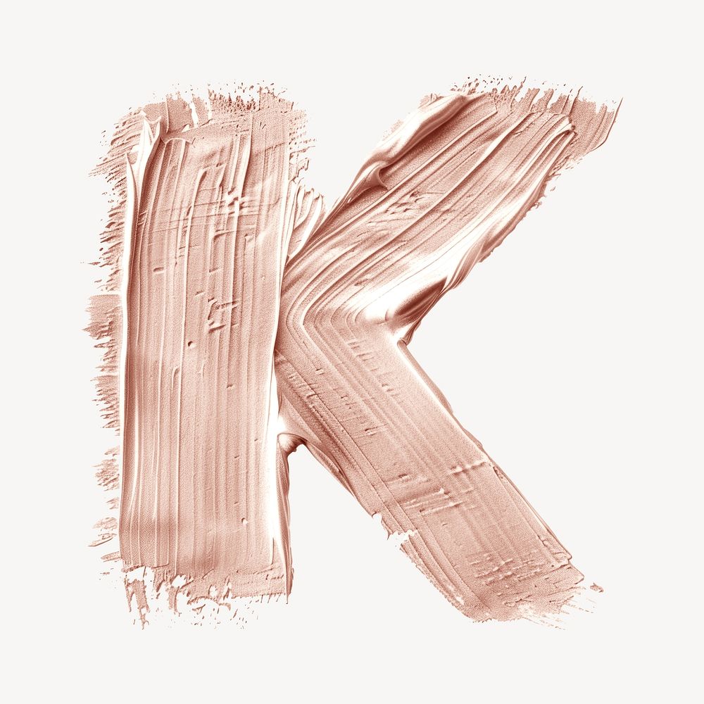 Letter K brush strokes white background clothing pattern.