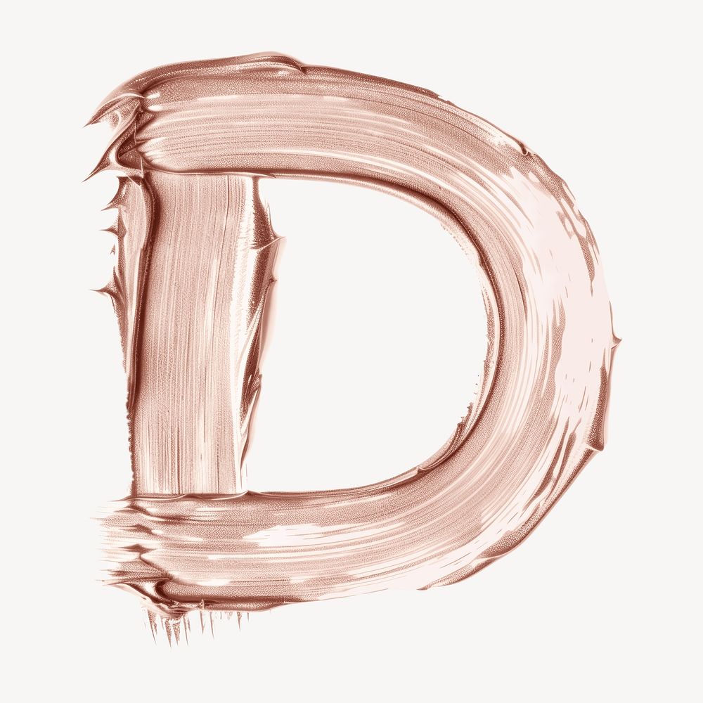 Letter D brush strokes drawing sketch text.