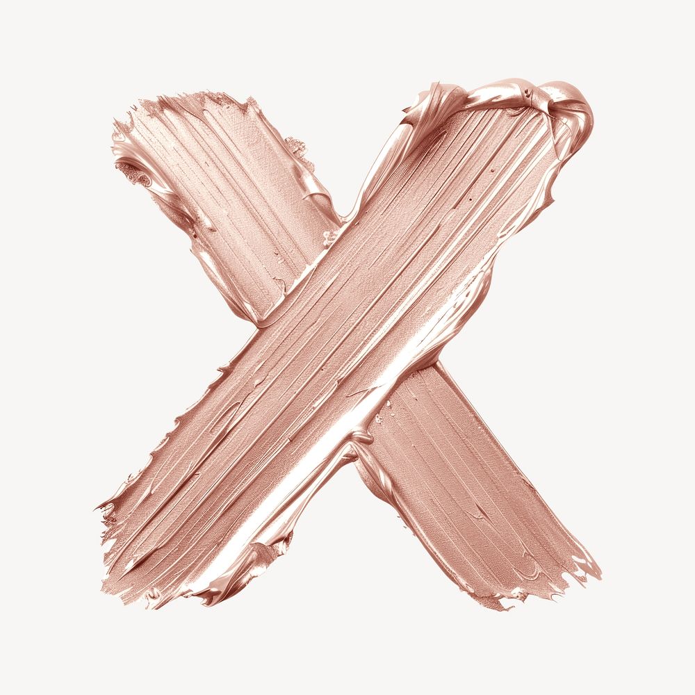 Letter X brush strokes white background confectionery sweets.