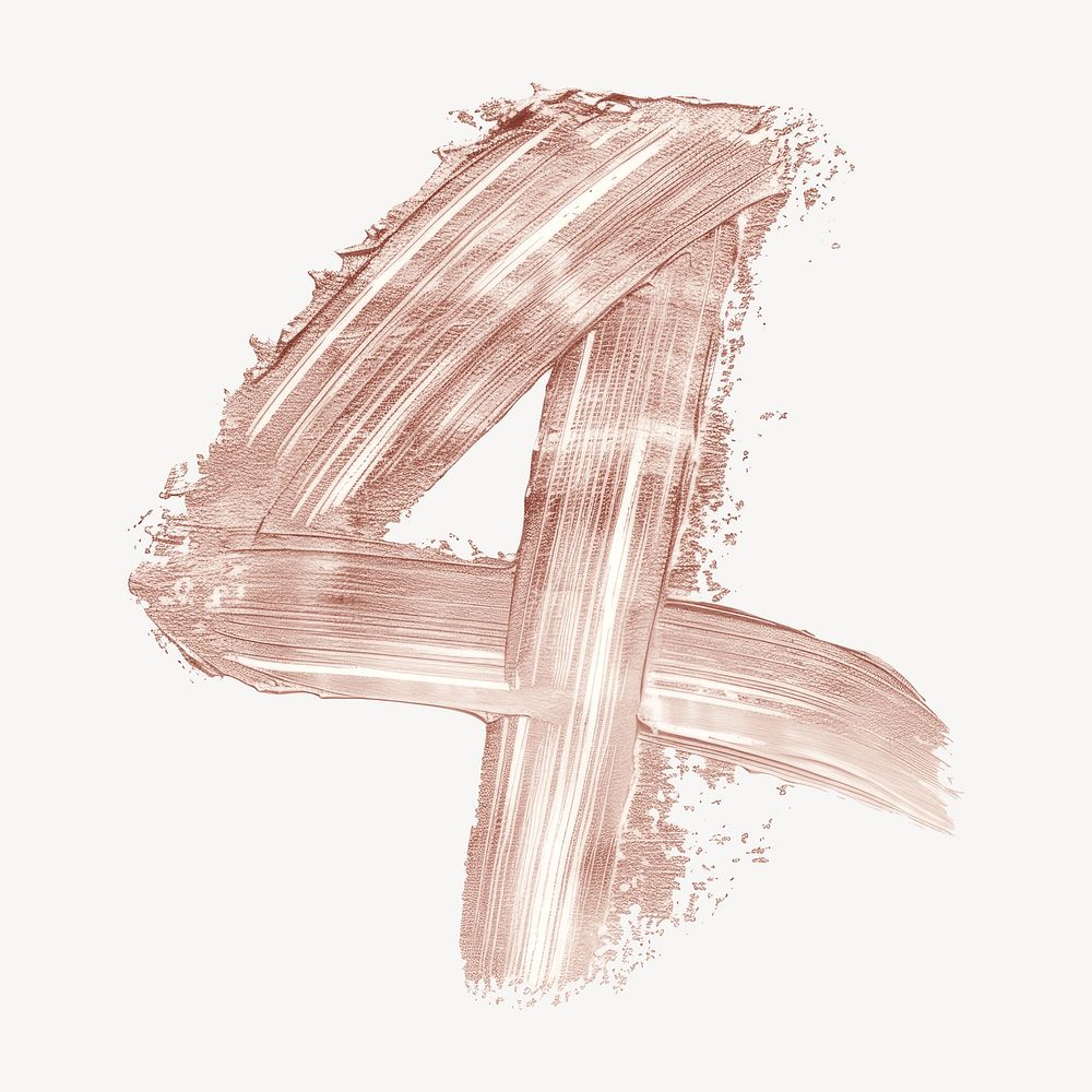 Letter number 4 drawing sketch paint.