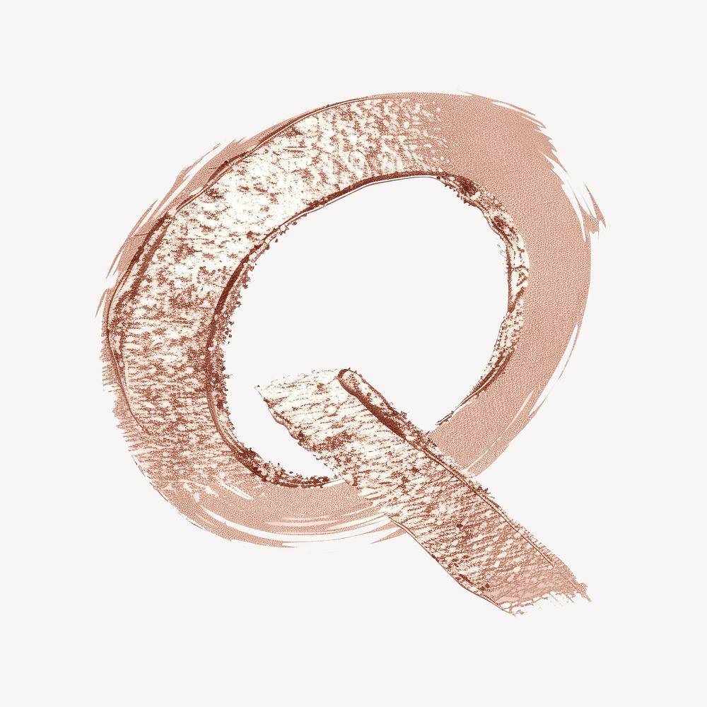Letter Q brush strokes ring white background accessories.