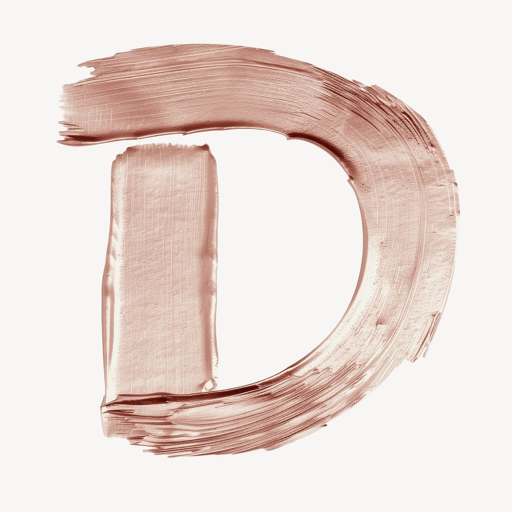 Letter D brush strokes white background circle sketch.