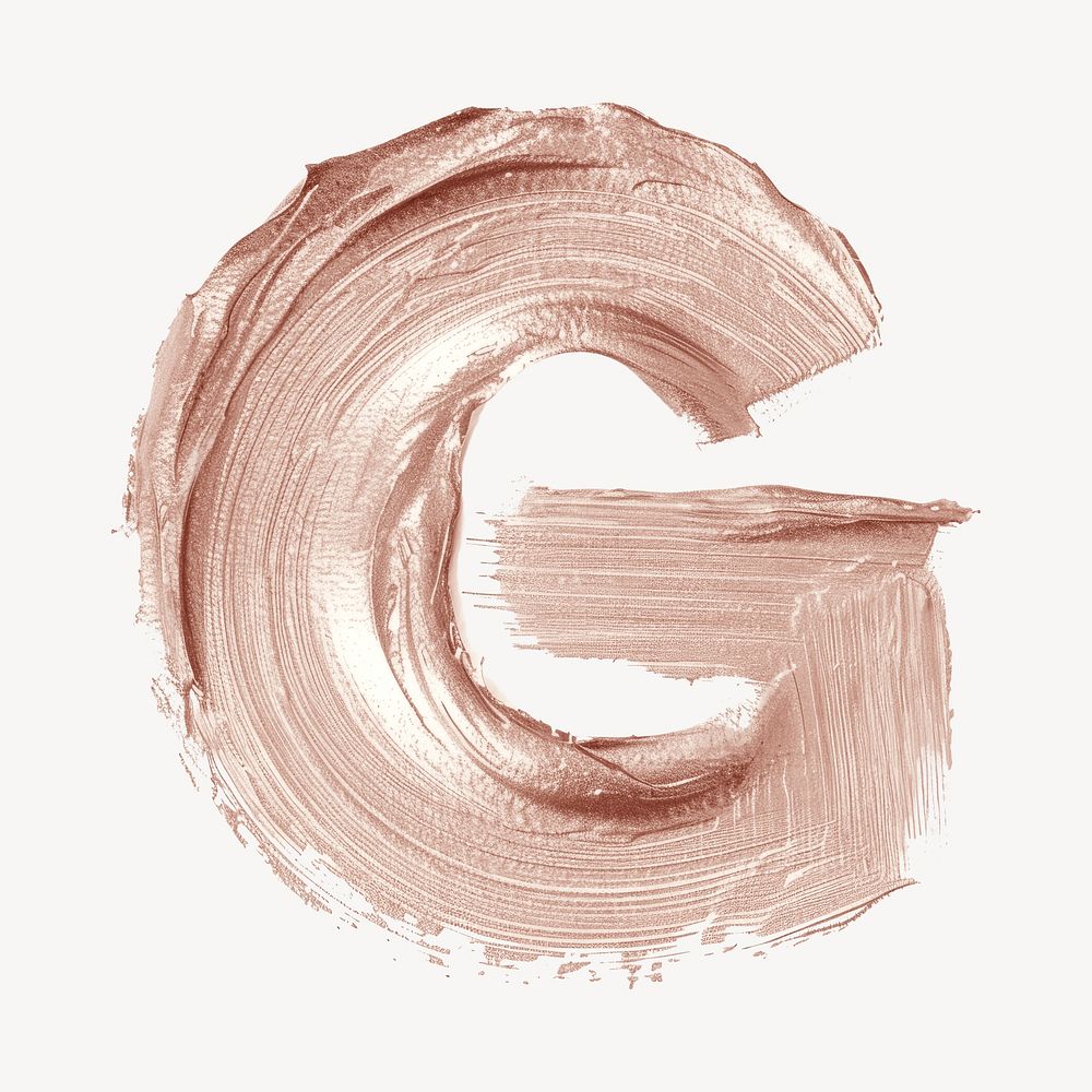 Letter G brush strokes white background abstract pattern.