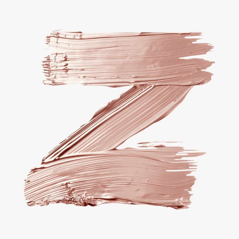 Letter Z brush strokes white background pattern drawing.