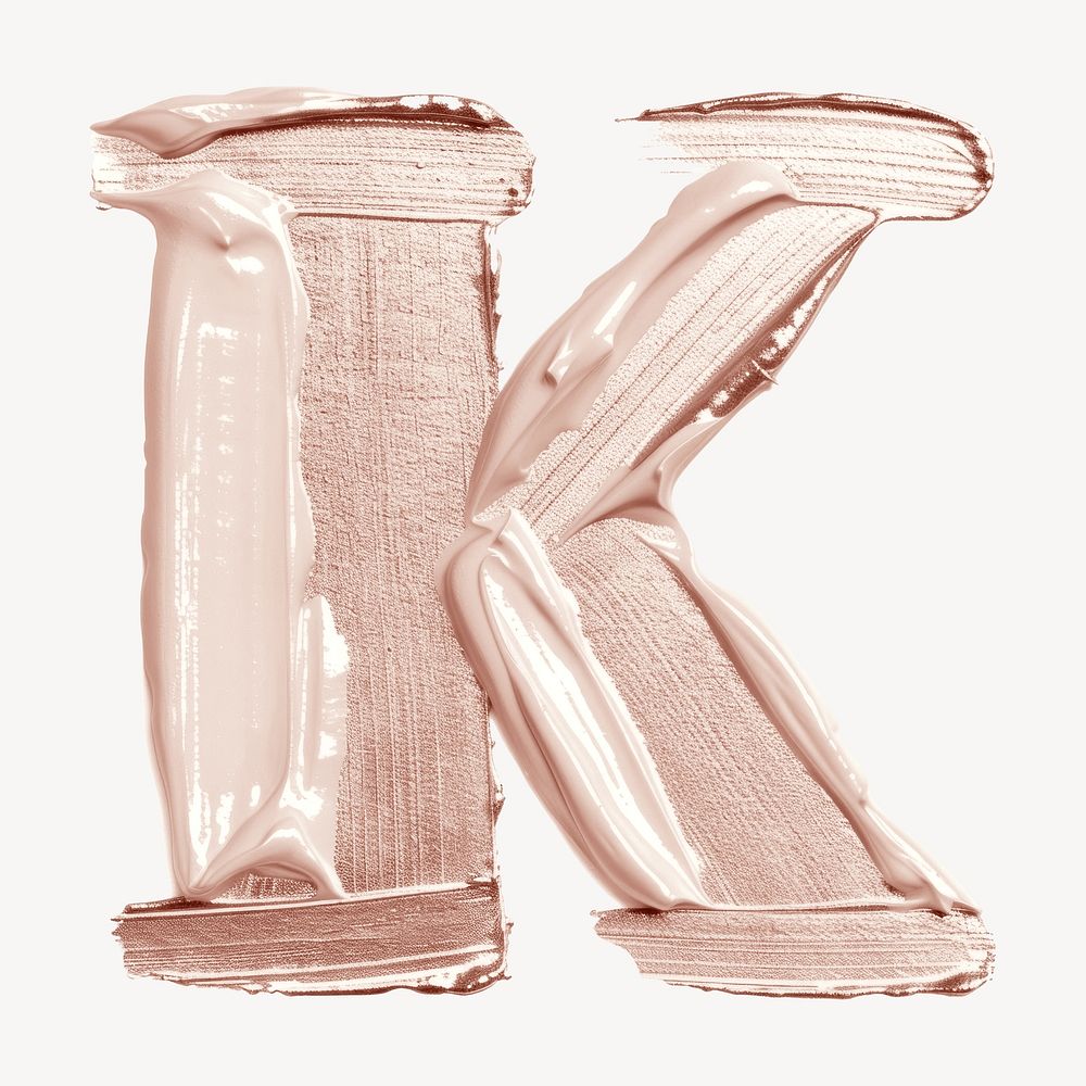 Letter K brush strokes white background clothing footwear.