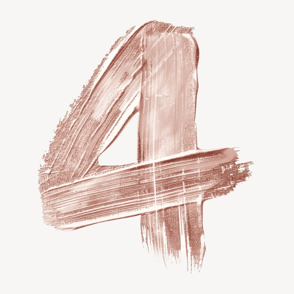 Letter number 4 drawing sketch paint.