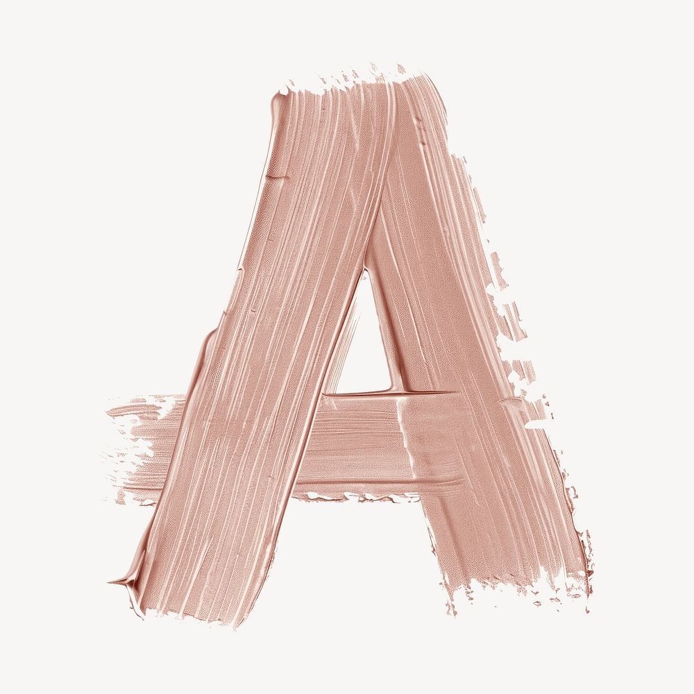 Letter A brush strokes drawing sketch wood.