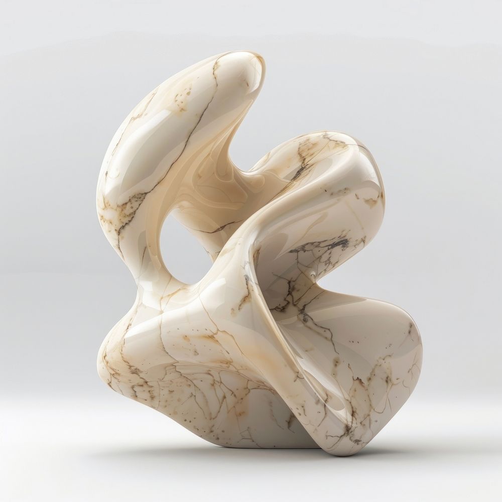 Marble abstract shape furniture sculpture pottery.
