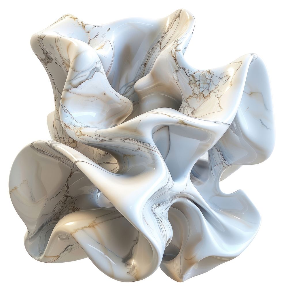 Marble abstract shape invertebrate accessories porcelain.