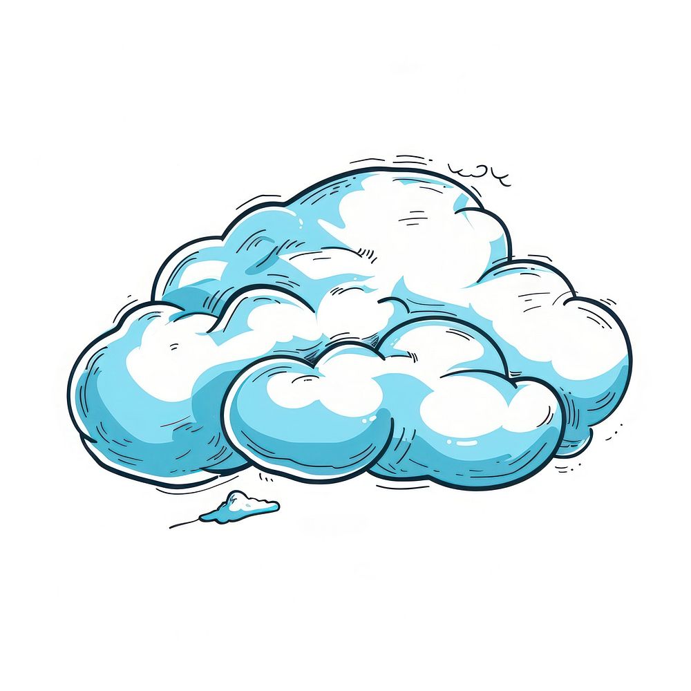 Cloud drawing art illustrated.