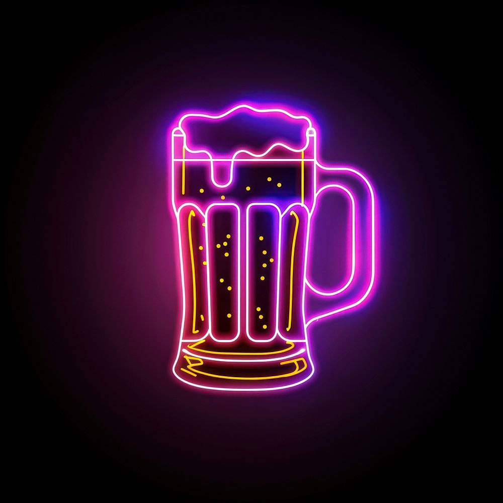 Beer neon lighting purple.