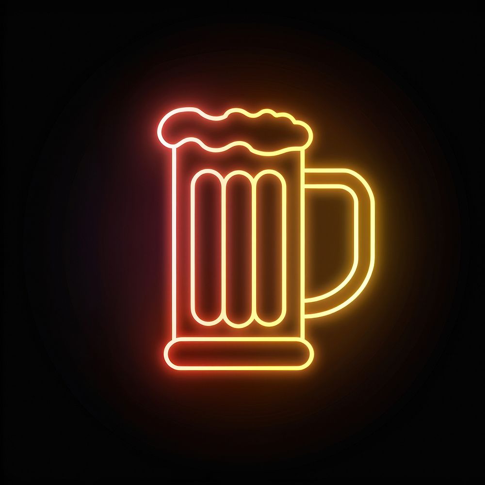 Beer mug neon astronomy lighting.