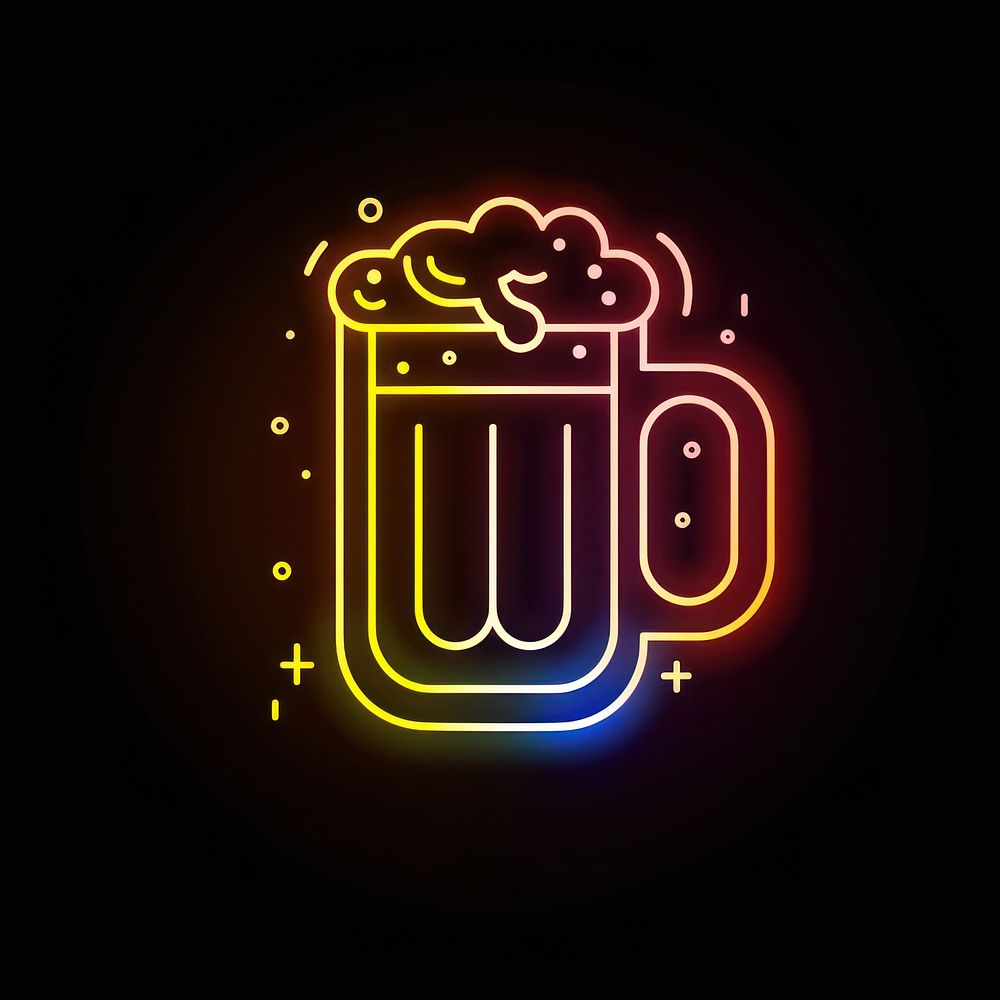 Beer mug neon light disk.