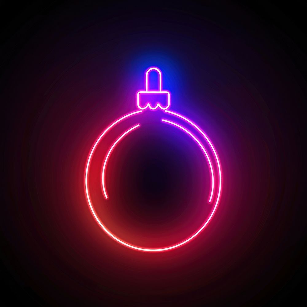 Christmas ball neon light disk.