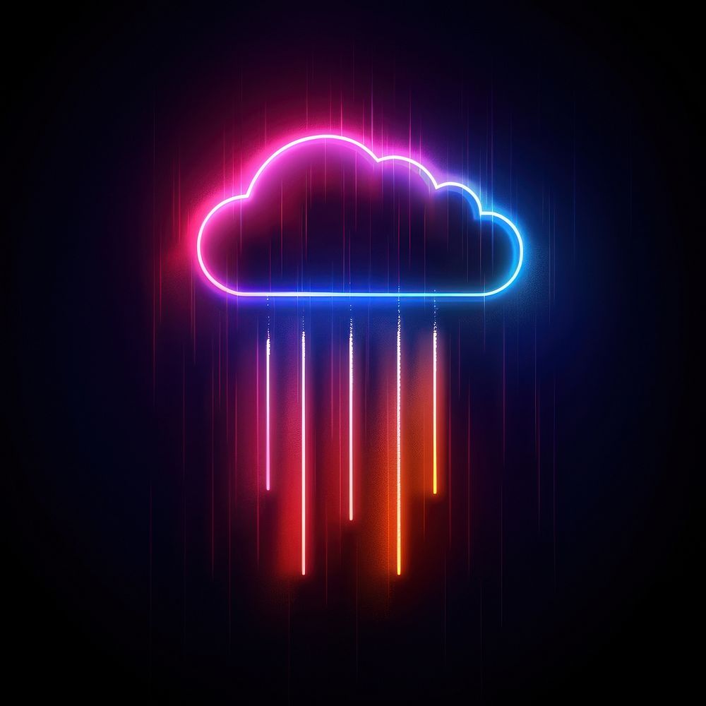 Cloud with rain neon light.