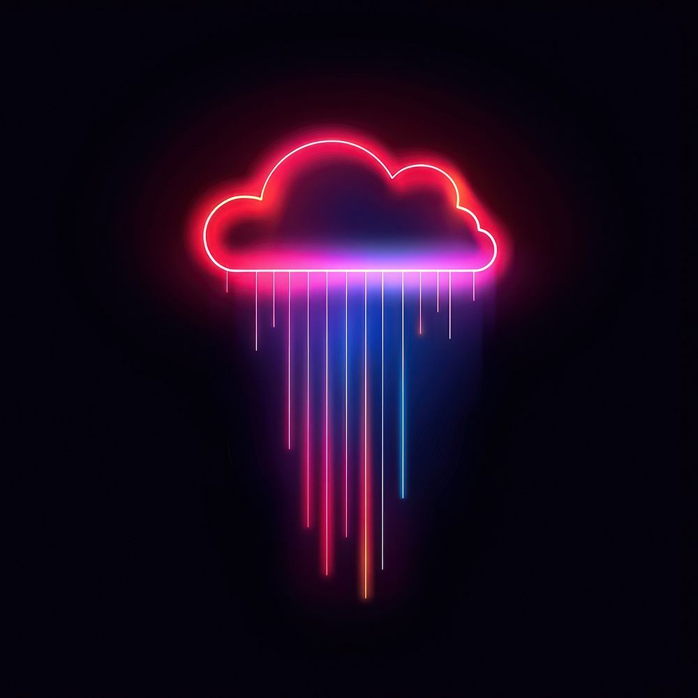 Cloud with rain neon astronomy outdoors.