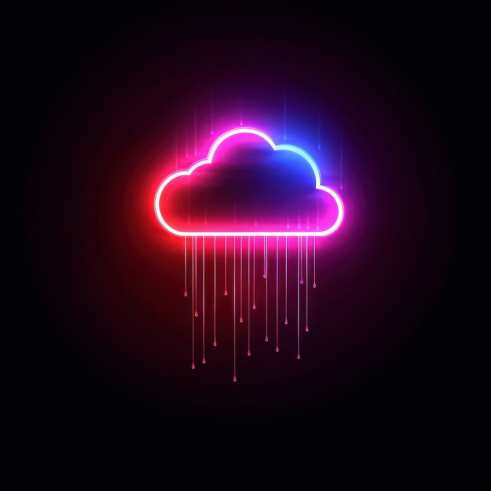 Cloud with rain neon astronomy outdoors.