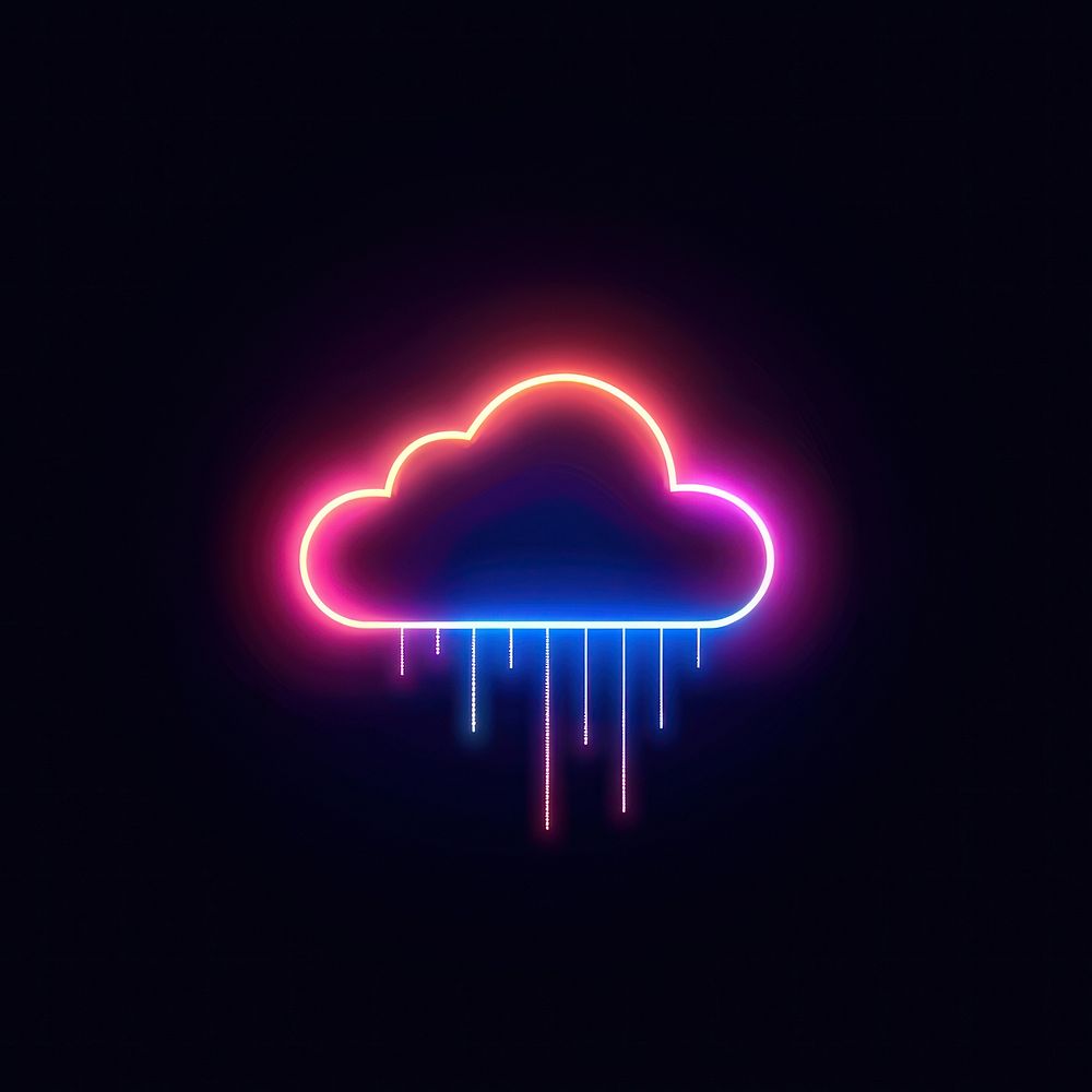 Cloud with rain neon electronics astronomy.
