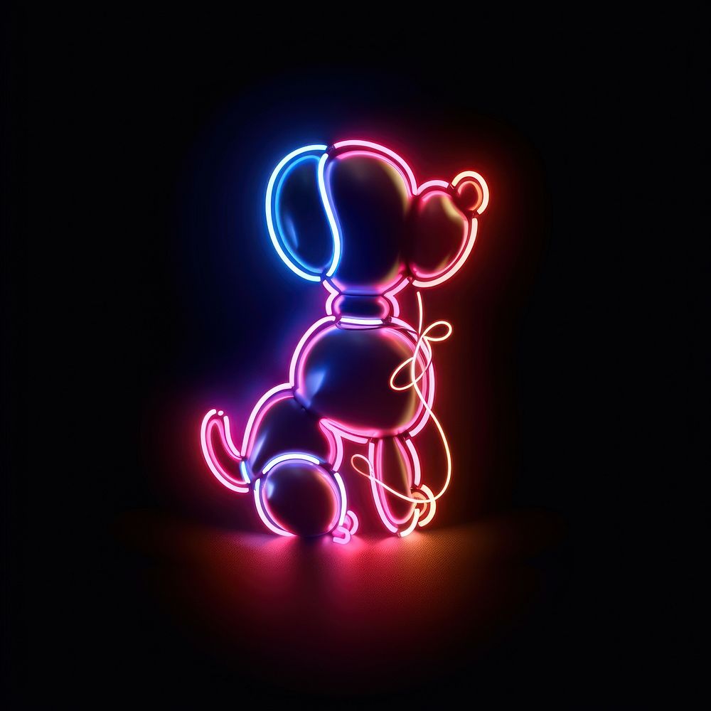Dog twisted balloon icon neon astronomy outdoors.