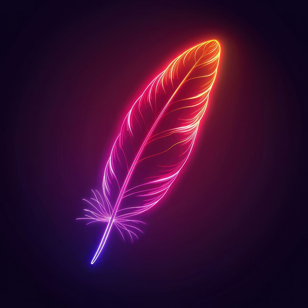 Feather pen neon accessories fireworks.
