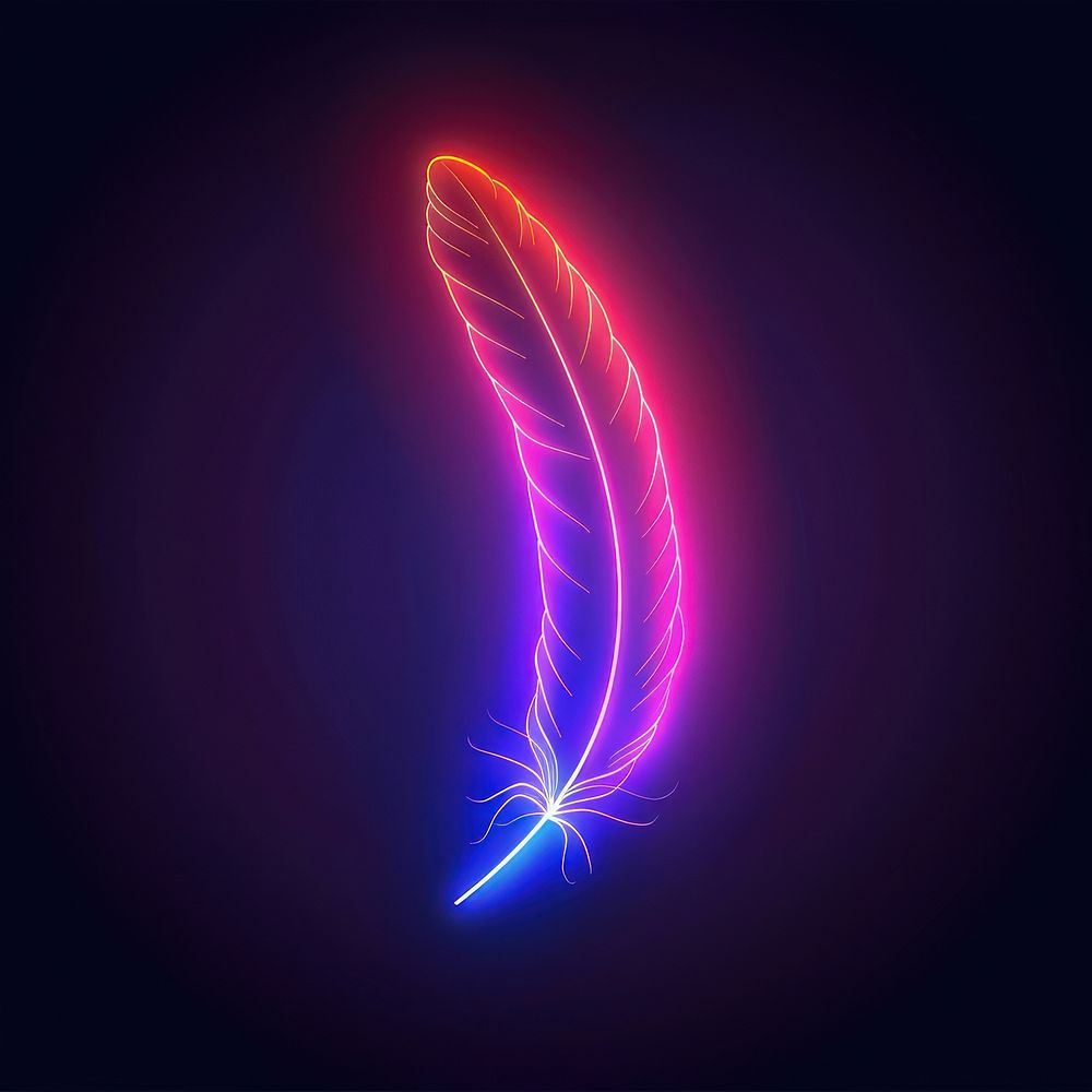 Feather pen neon astronomy outdoors.