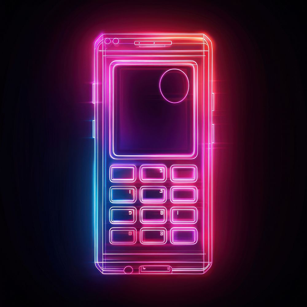 Flip phone neon electronics light.