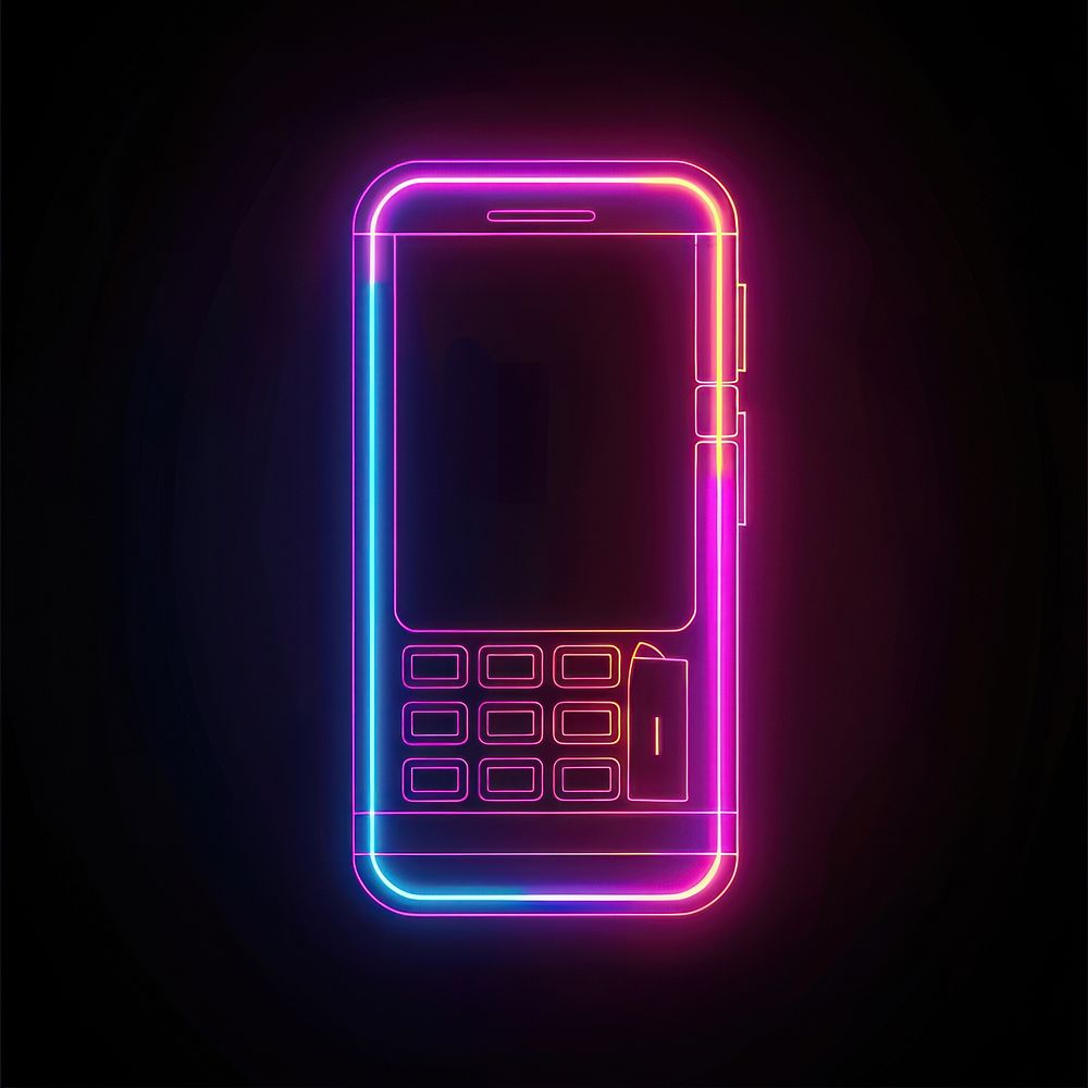 Flip phone neon electronics light.