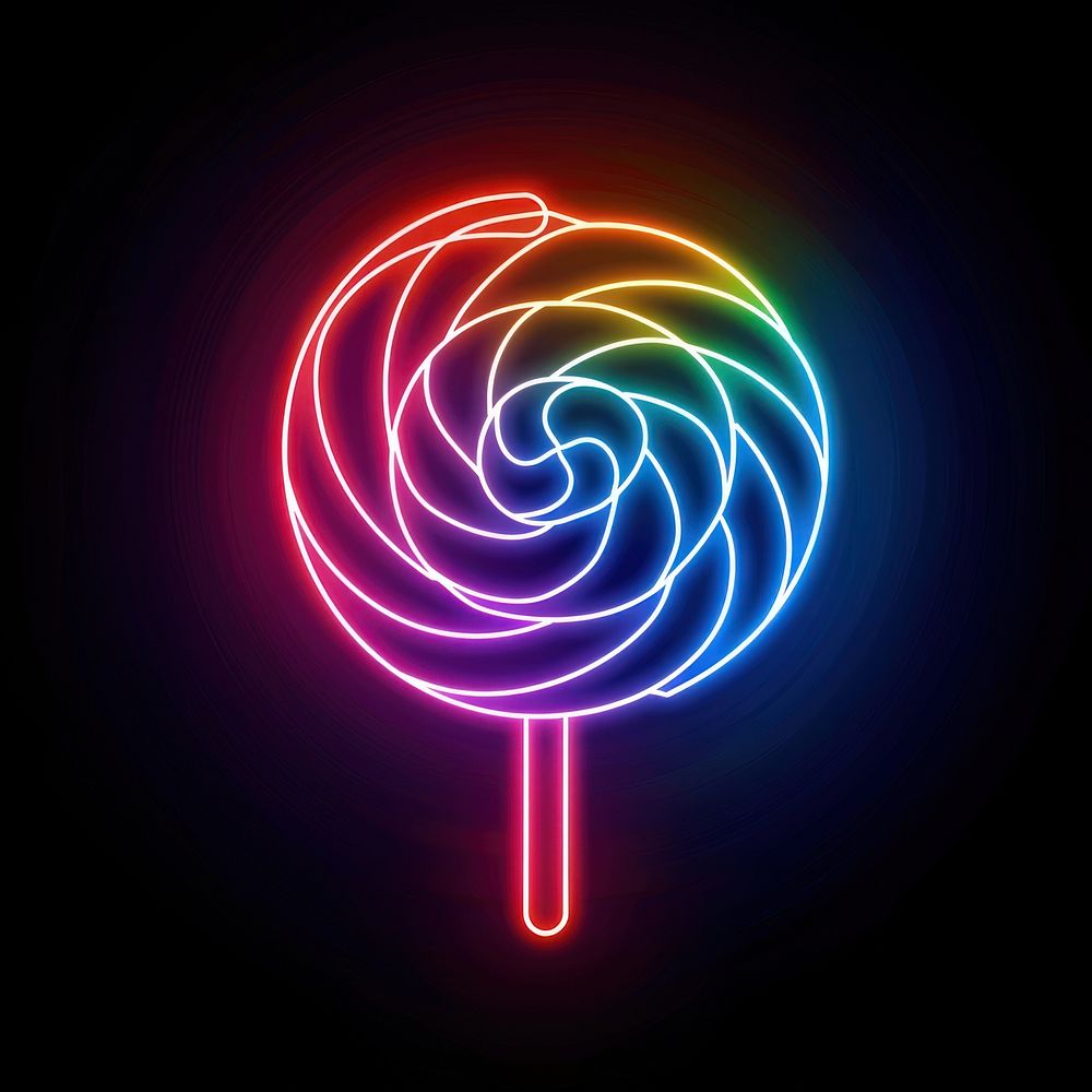Swirl rainbow lollipop neon confectionery astronomy.