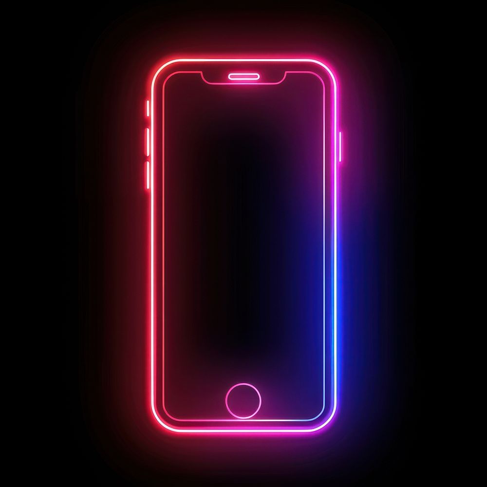 Smartphone neon electronics light.