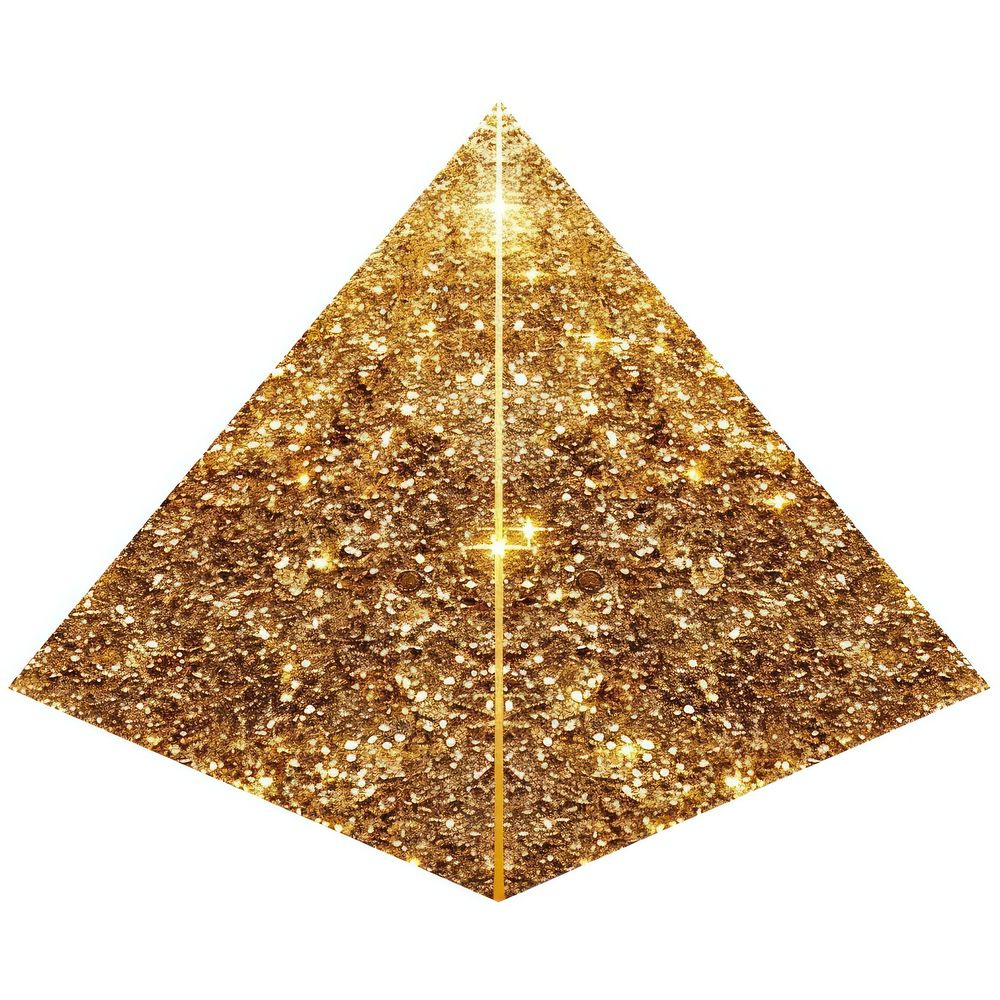 Gold glitter single line pyramid chandelier lamp.