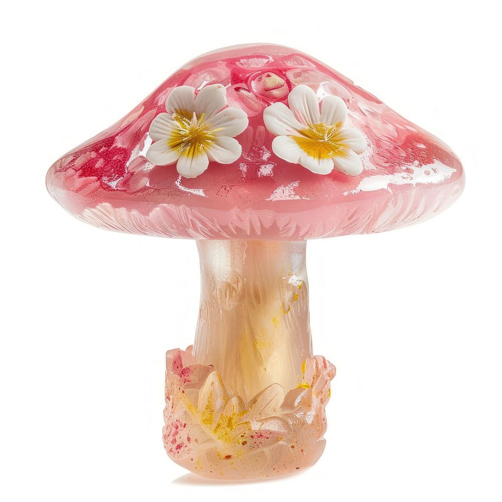 Flower resin mushroom shaped amanita ketchup fungus.