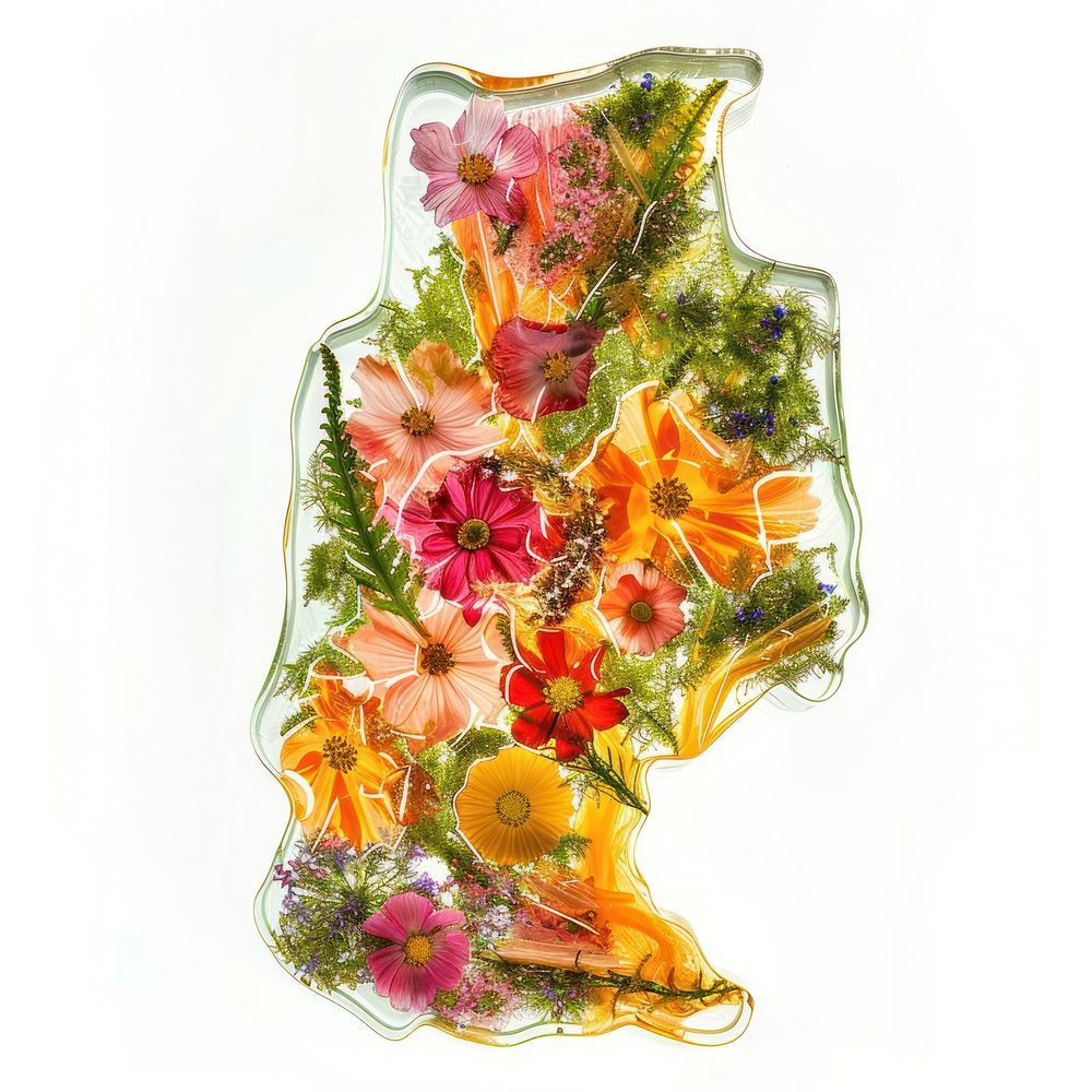 Flower resin map icon shaped art accessories asteraceae.
