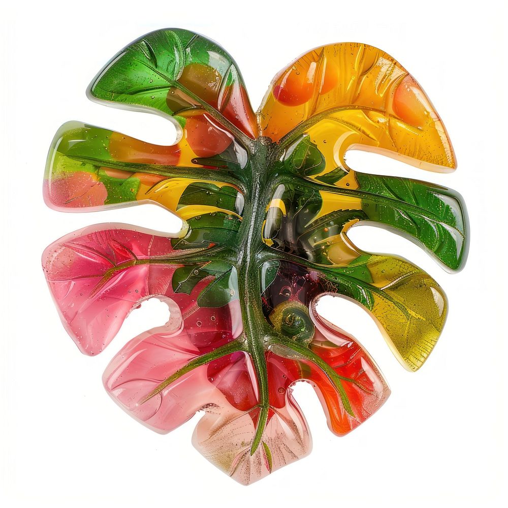 Flower resin monstera shaped art accessories accessory.