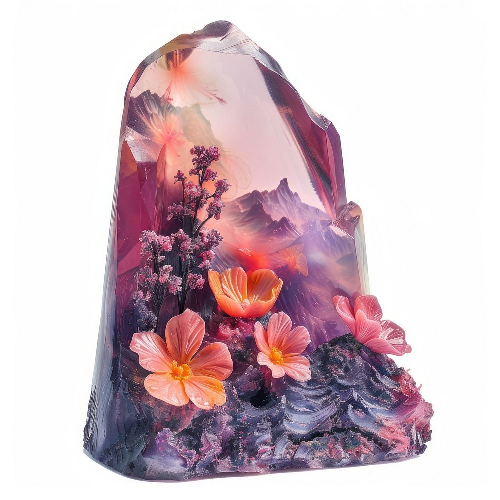 Flower resin mountain shaped accessories accessory gemstone.