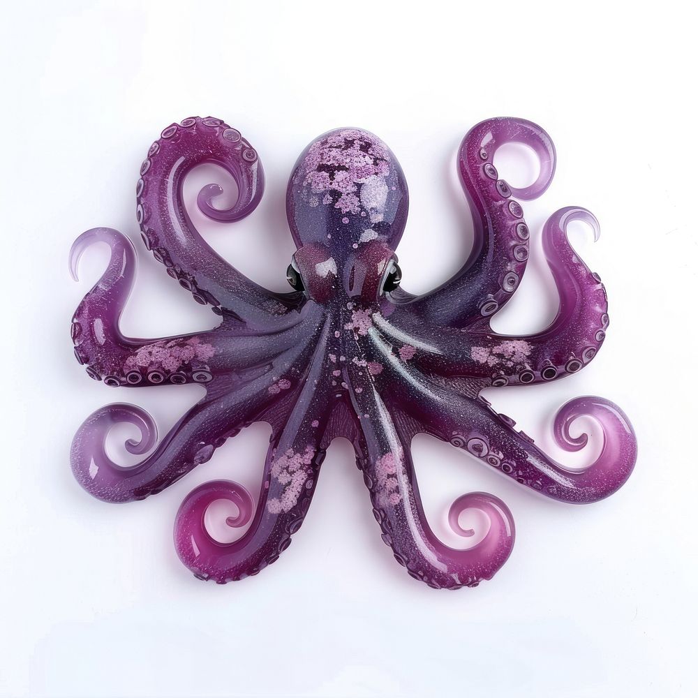 Flower resin octopus shaped invertebrate animal smoke pipe.