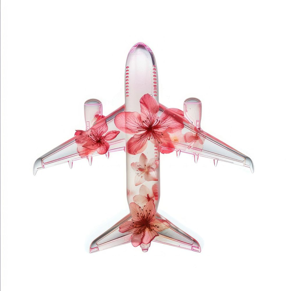 Flower resin airplane shaped transportation aircraft airliner.