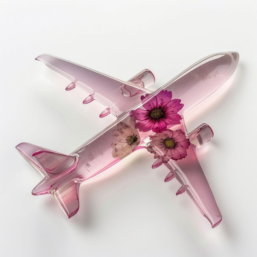 Flower resin airplane shaped transportation appliance aircraft.