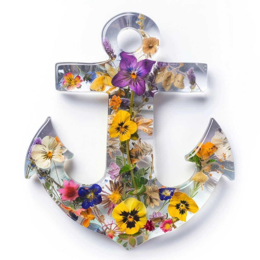 Flower resin anchor shaped electronics hardware blossom.