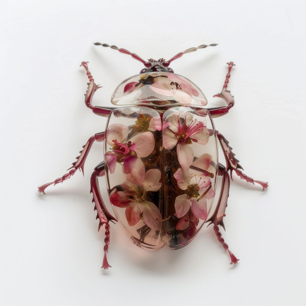 Flower resin bug shaped invertebrate accessories accessory.